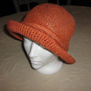 Ladies Straw Summer Hat Orange